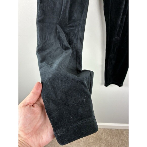 Chicos Zenergy Velvet Pull On Straight Leg Pants Womens 2/ Large Black Velour - Picture 3 of 6